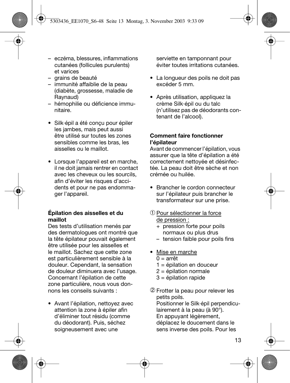 Braun EE1070 Silk-épil SuperSoft User Manual | Page 12 / 43