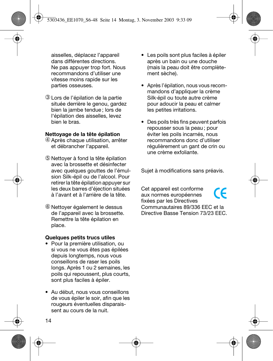 Braun EE1070 Silk-épil SuperSoft User Manual | Page 13 / 43