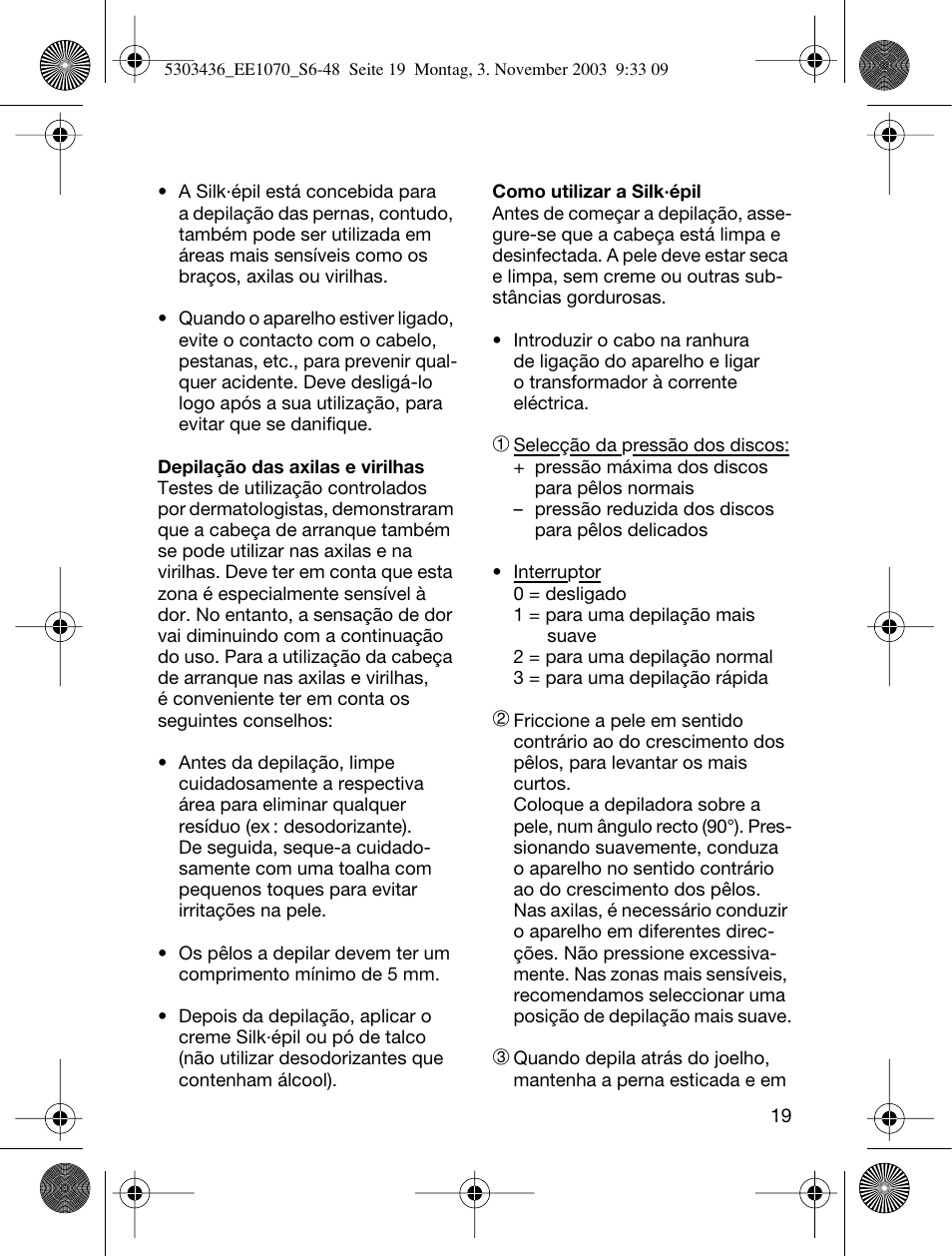 Braun EE1070 Silk-épil SuperSoft User Manual | Page 18 / 43
