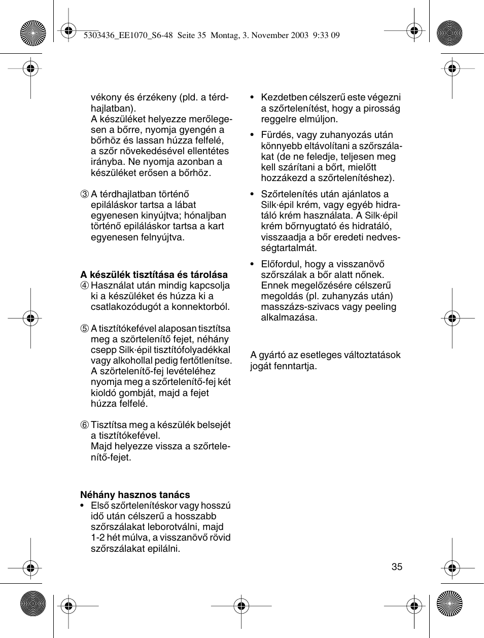 Braun EE1070 Silk-épil SuperSoft User Manual | Page 34 / 43