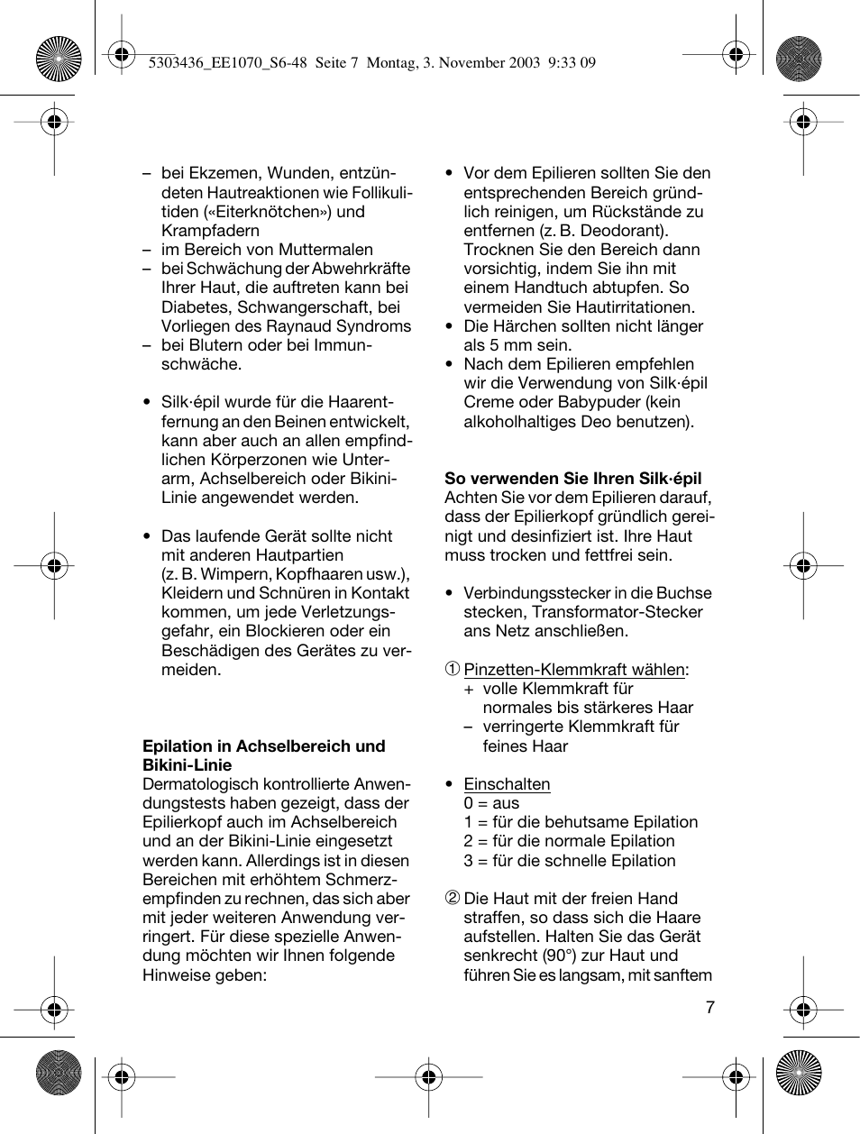 Braun EE1070 Silk-épil SuperSoft User Manual | Page 6 / 43