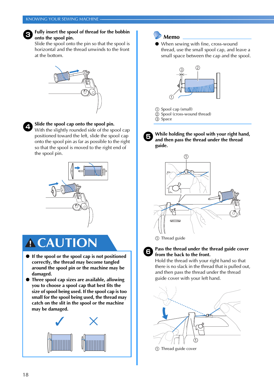 Caution | Brother DZ3000 User Manual | Page 20 / 116