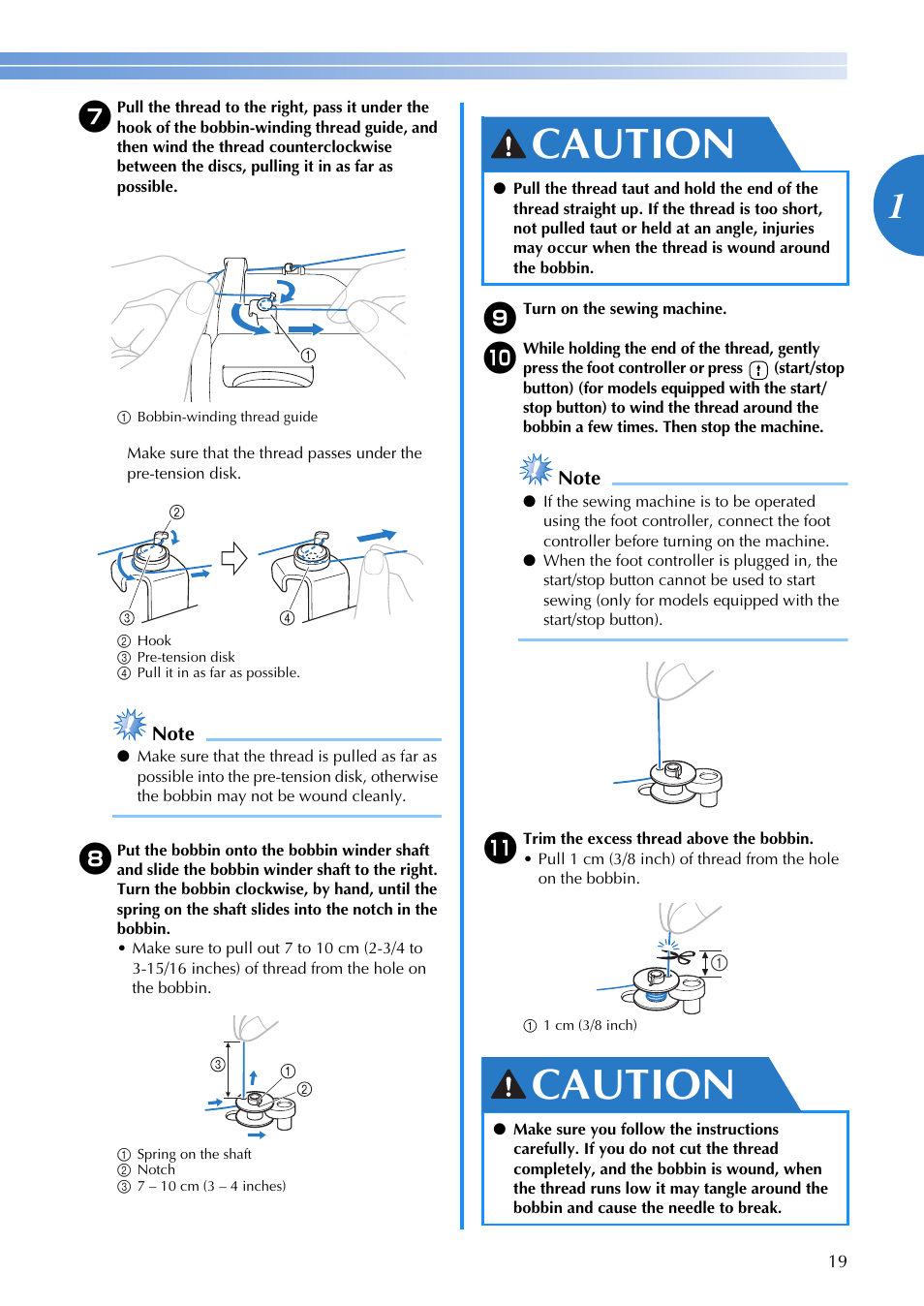 Caution | Brother DZ3000 User Manual | Page 21 / 116