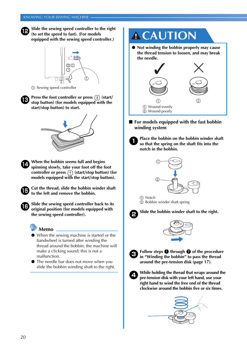 Caution | Brother DZ3000 User Manual | Page 22 / 116