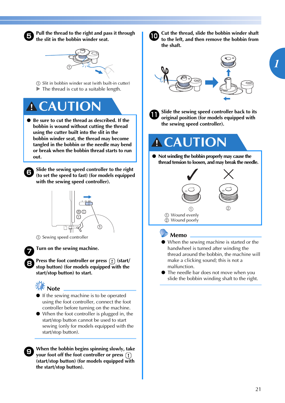 Caution | Brother DZ3000 User Manual | Page 23 / 116