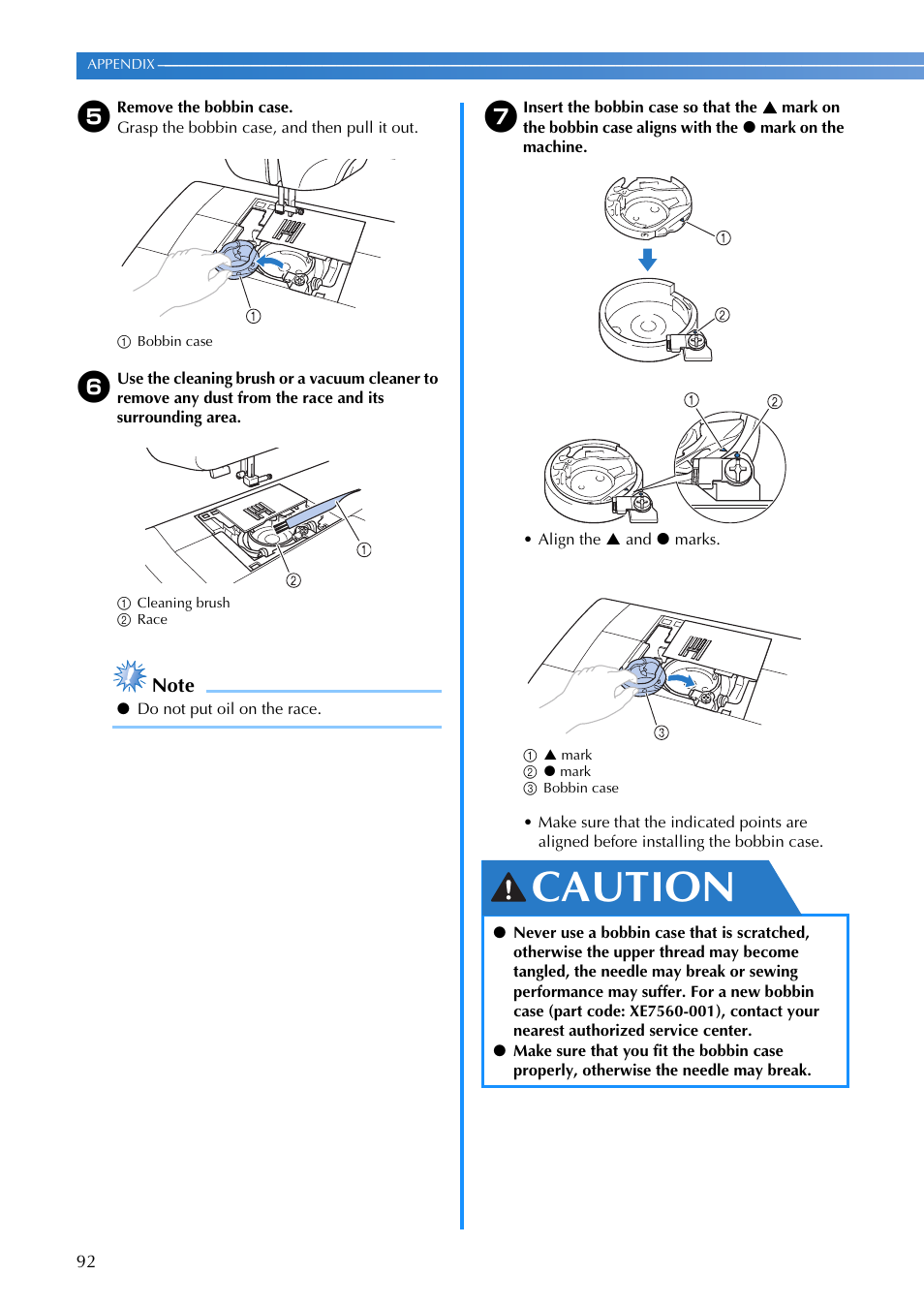 Caution | Brother DZ3000 User Manual | Page 94 / 116