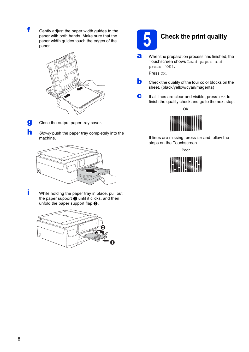 5 check the print quality | Brother MFC-J870DW User Manual | Page 8 / 46