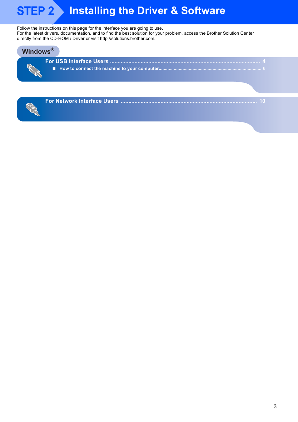 Step 2 installing the driver & software, Step 2, Installing the driver & software | Brother MFC-440CN User Manual | Page 5 / 23