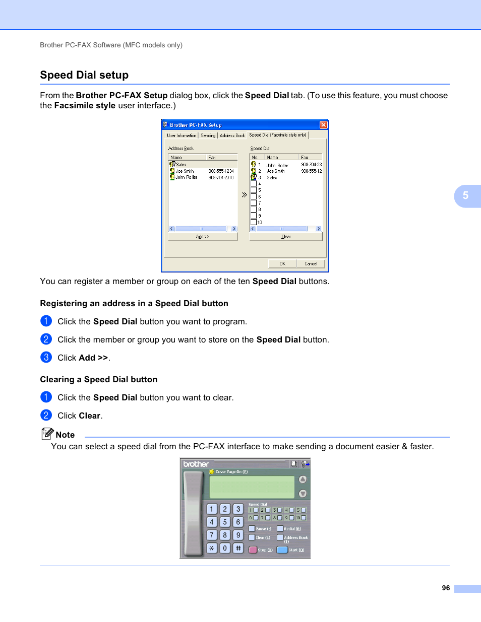 Speed dial setup, 5speed dial setup | Brother MFC-J410W User Manual | Page 102 / 205
