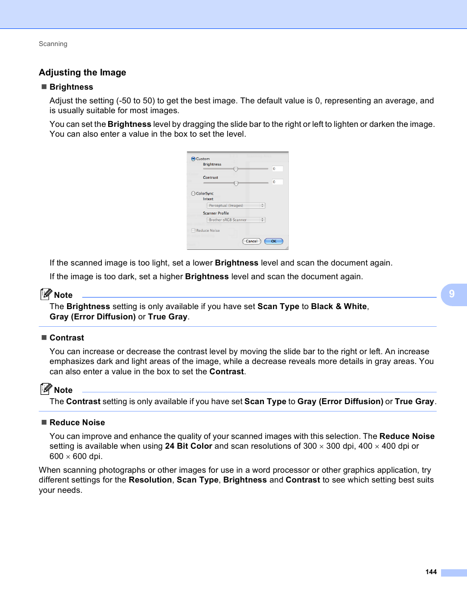 Adjusting the image | Brother MFC-J410W User Manual | Page 150 / 205