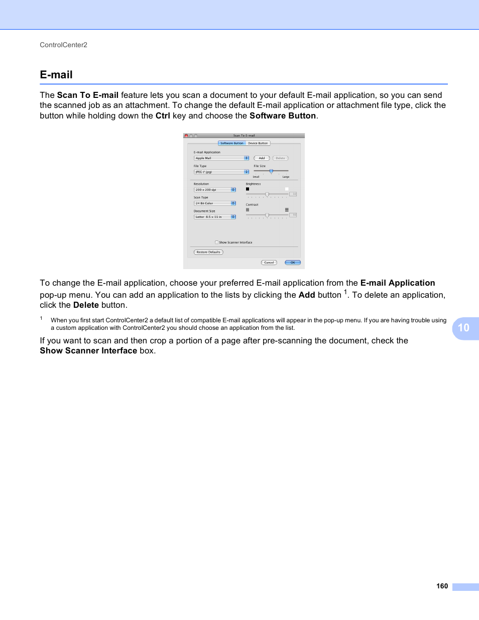E-mail, 10 e-mail | Brother MFC-J410W User Manual | Page 166 / 205