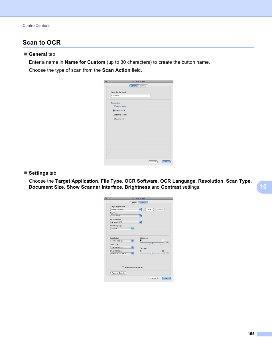 Scan to ocr, 10 scan to ocr | Brother MFC-J410W User Manual | Page 171 / 205