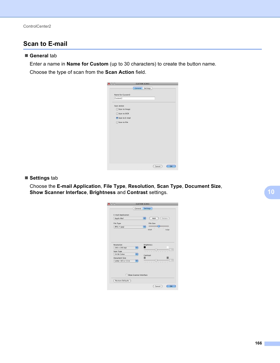 Scan to e-mail, 10 scan to e-mail | Brother MFC-J410W User Manual | Page 172 / 205