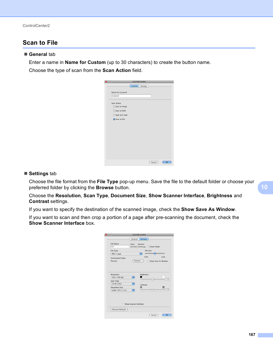 Scan to file, 10 scan to file | Brother MFC-J410W User Manual | Page 173 / 205