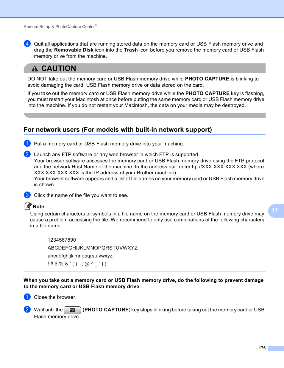 Caution | Brother MFC-J410W User Manual | Page 182 / 205