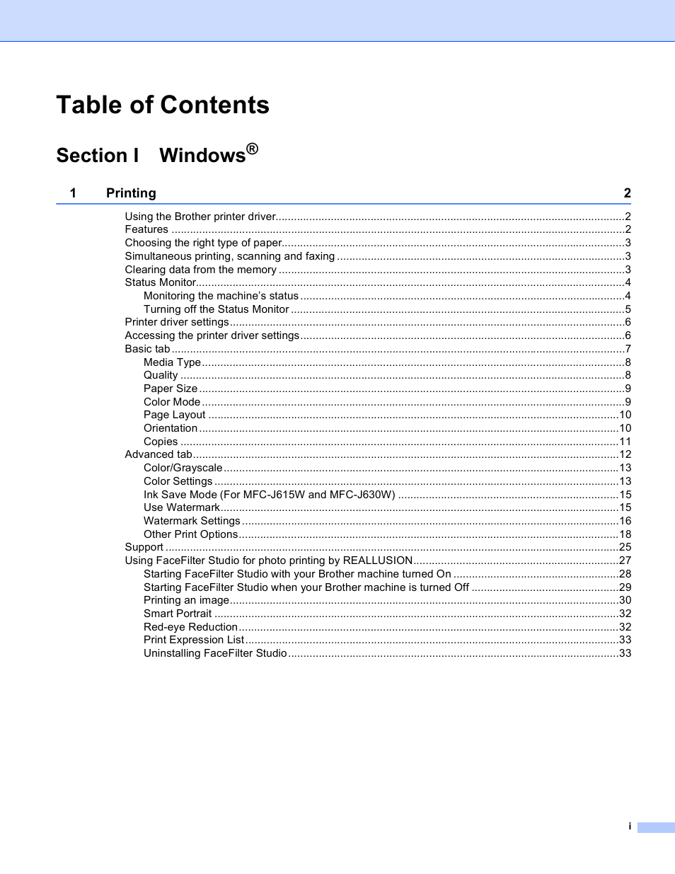Brother MFC-J410W User Manual | Page 2 / 205
