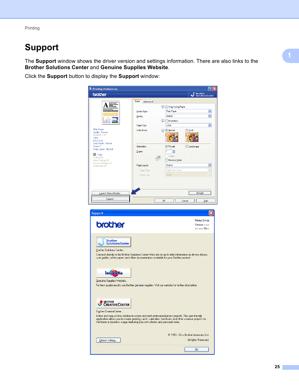Support | Brother MFC-J410W User Manual | Page 31 / 205