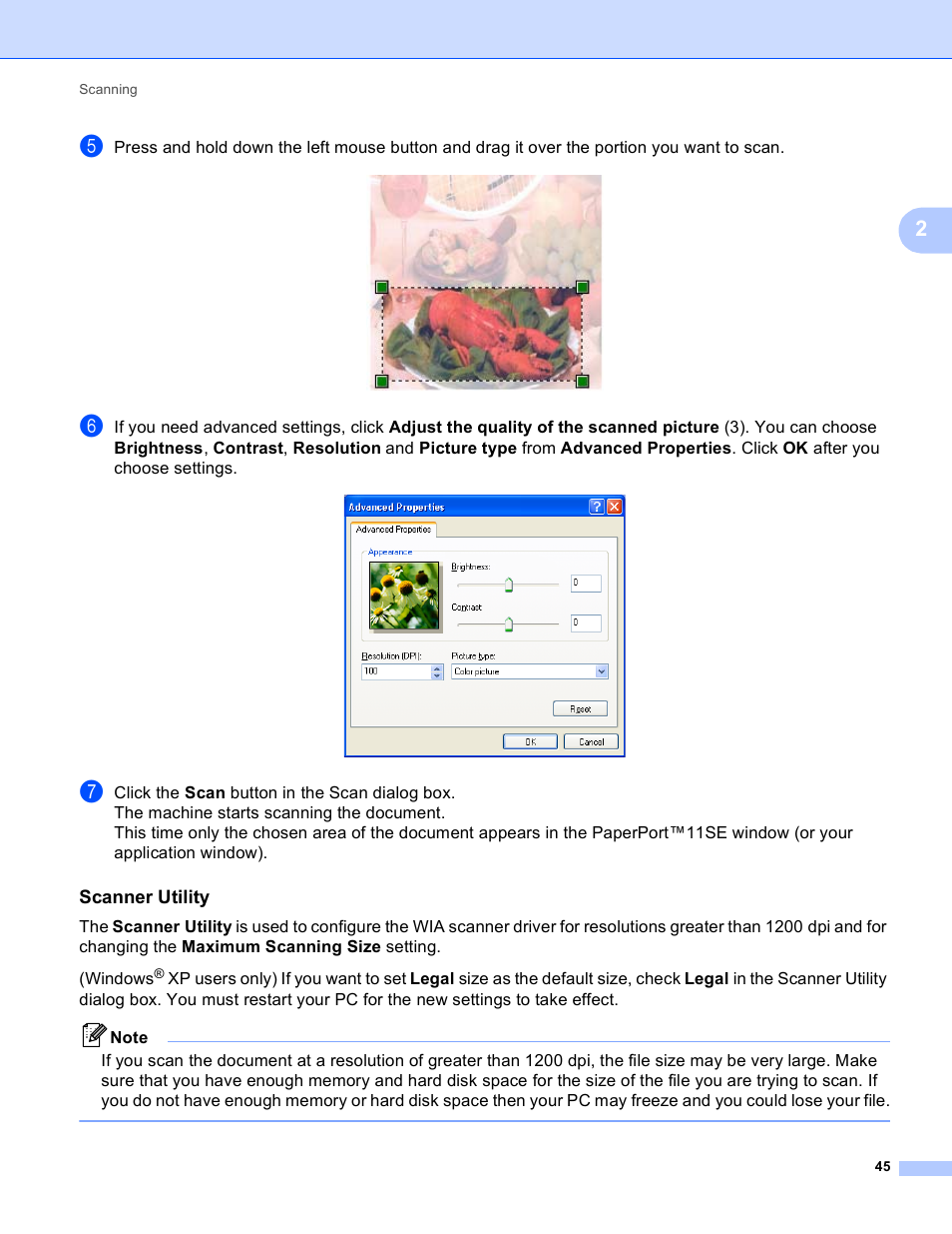 Scanner utility | Brother MFC-J410W User Manual | Page 51 / 205