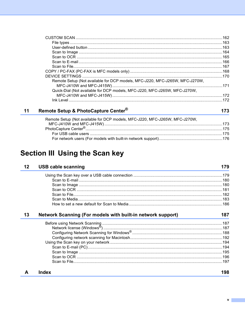 Brother MFC-J410W User Manual | Page 6 / 205