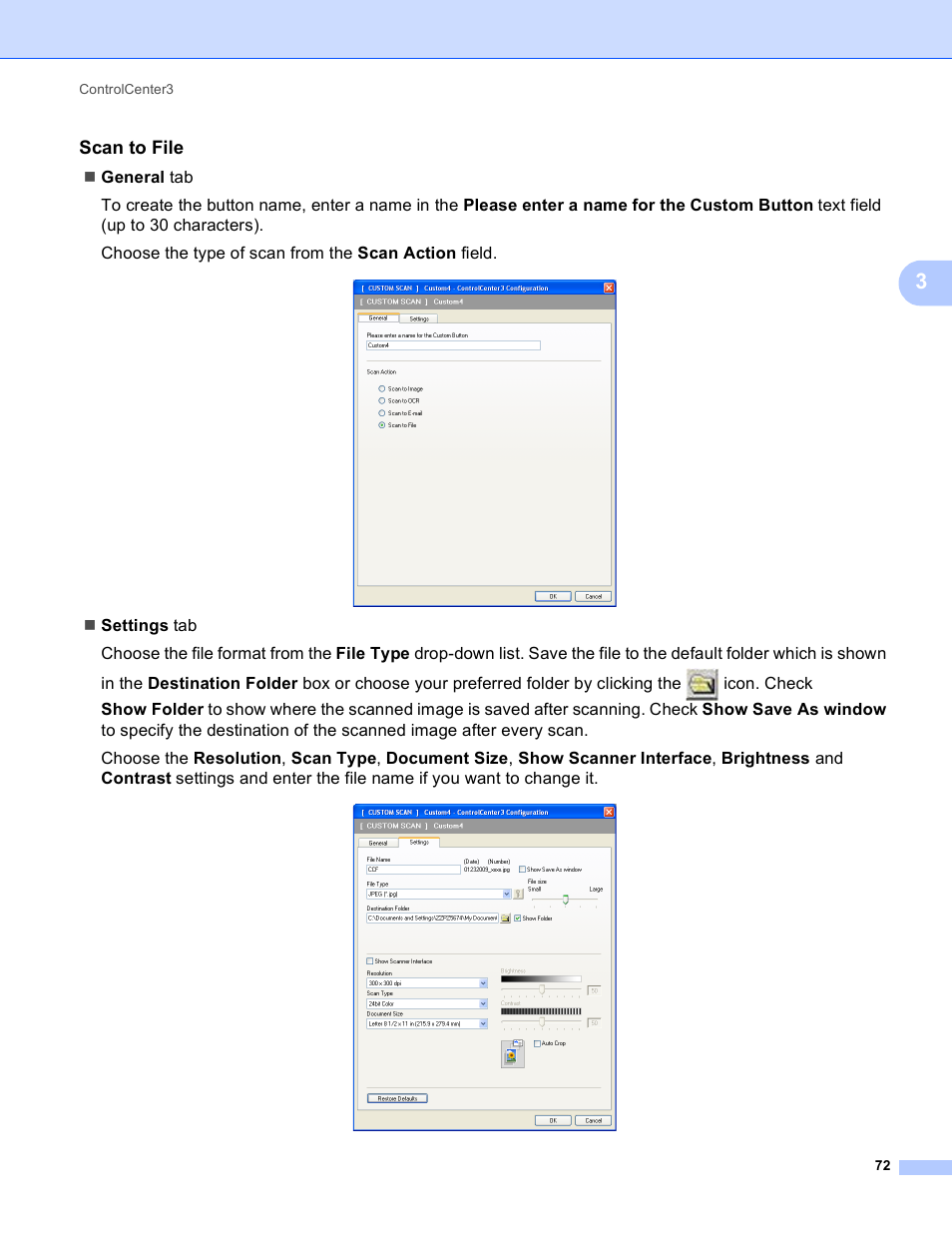 Scan to file | Brother MFC-J410W User Manual | Page 78 / 205