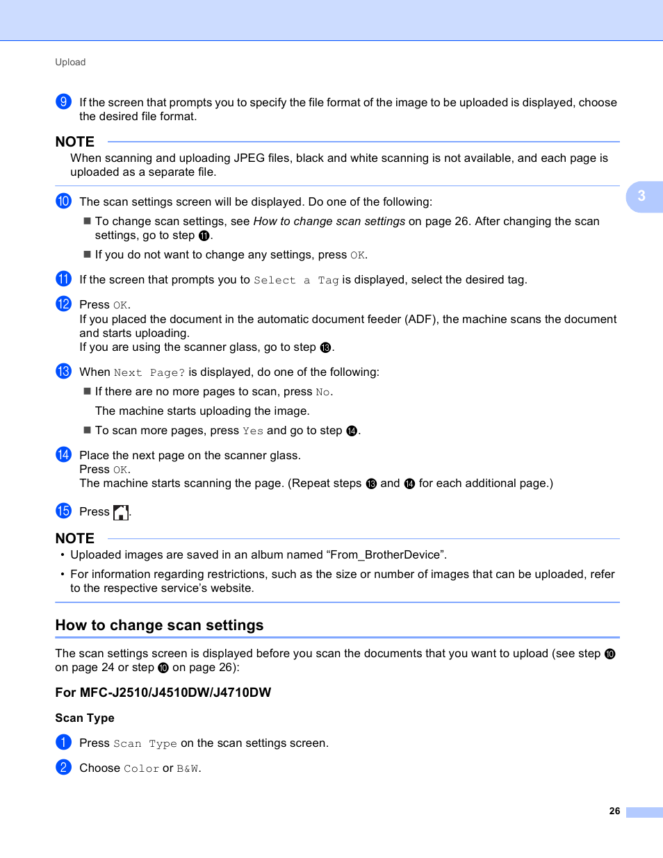 How to change scan settings, For mfc-j2510/j4510dw/j4710dw | Brother MFC-J4510DW User Manual | Page 29 / 40