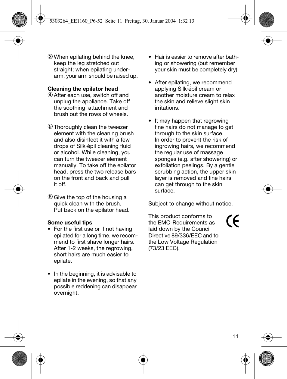 Braun EE1160 Silk-épil SuperSoft Plus User Manual | Page 10 / 47