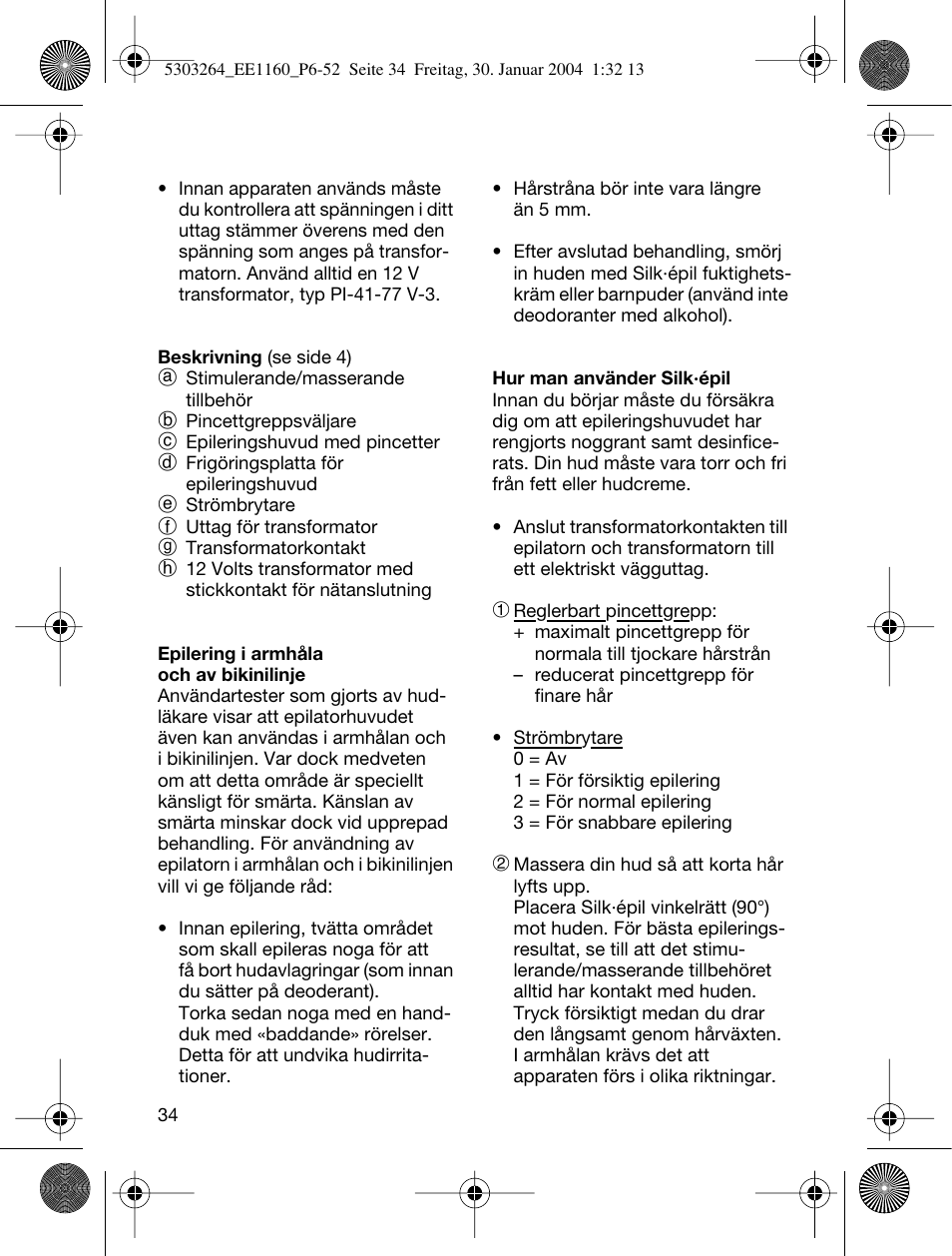 Braun EE1160 Silk-épil SuperSoft Plus User Manual | Page 33 / 47