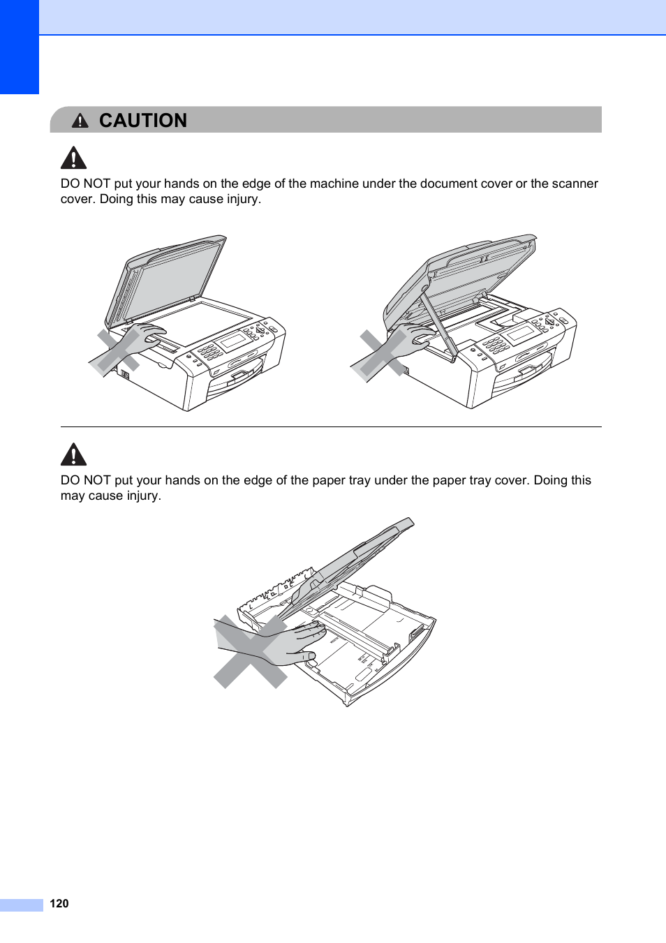 Caution | Brother MFC-495CW User Manual | Page 136 / 224