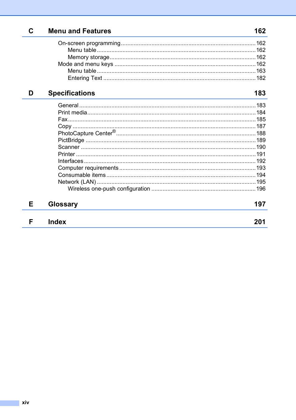 Brother MFC-495CW User Manual | Page 16 / 224