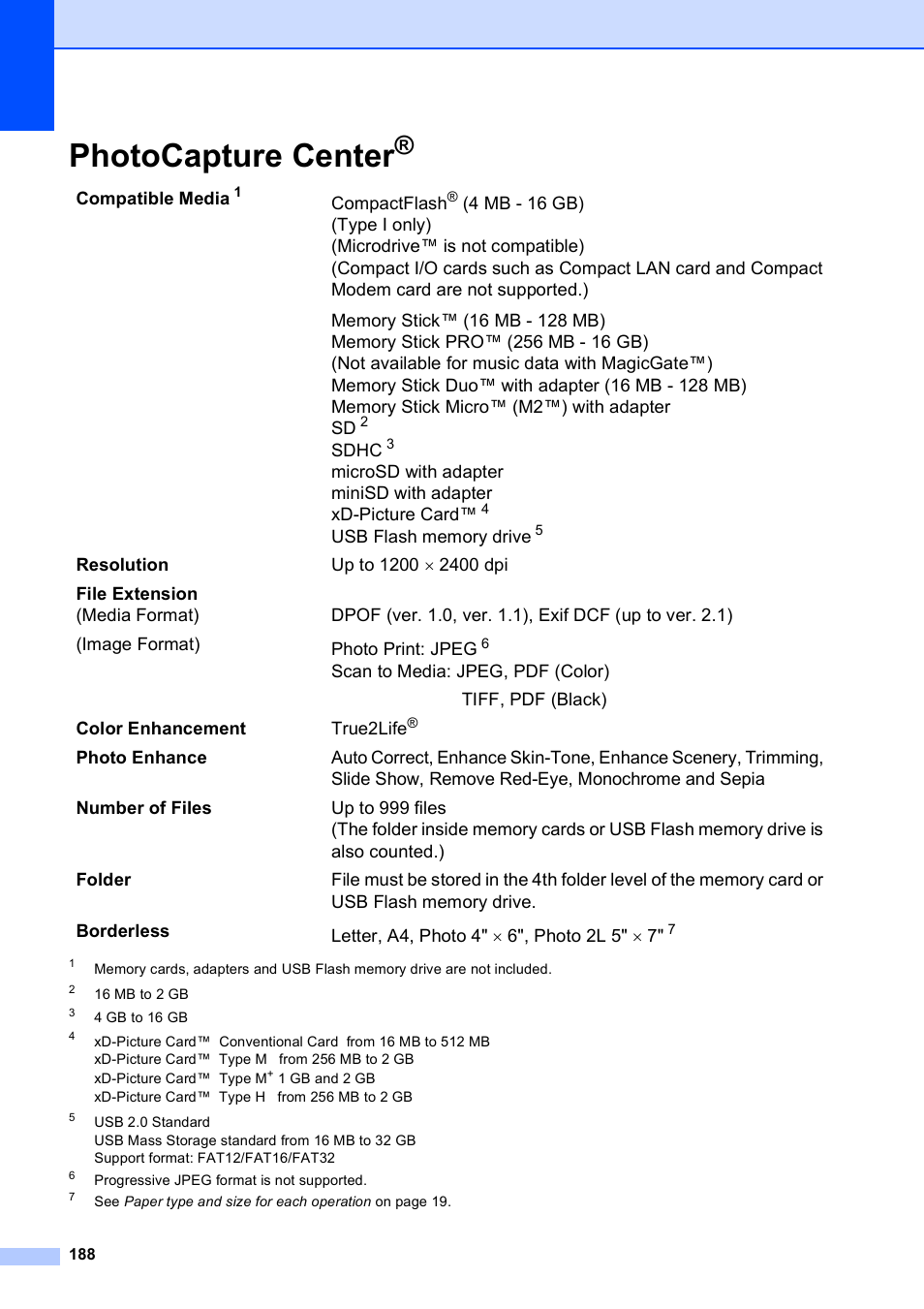 Photocapture center | Brother MFC-495CW User Manual | Page 204 / 224