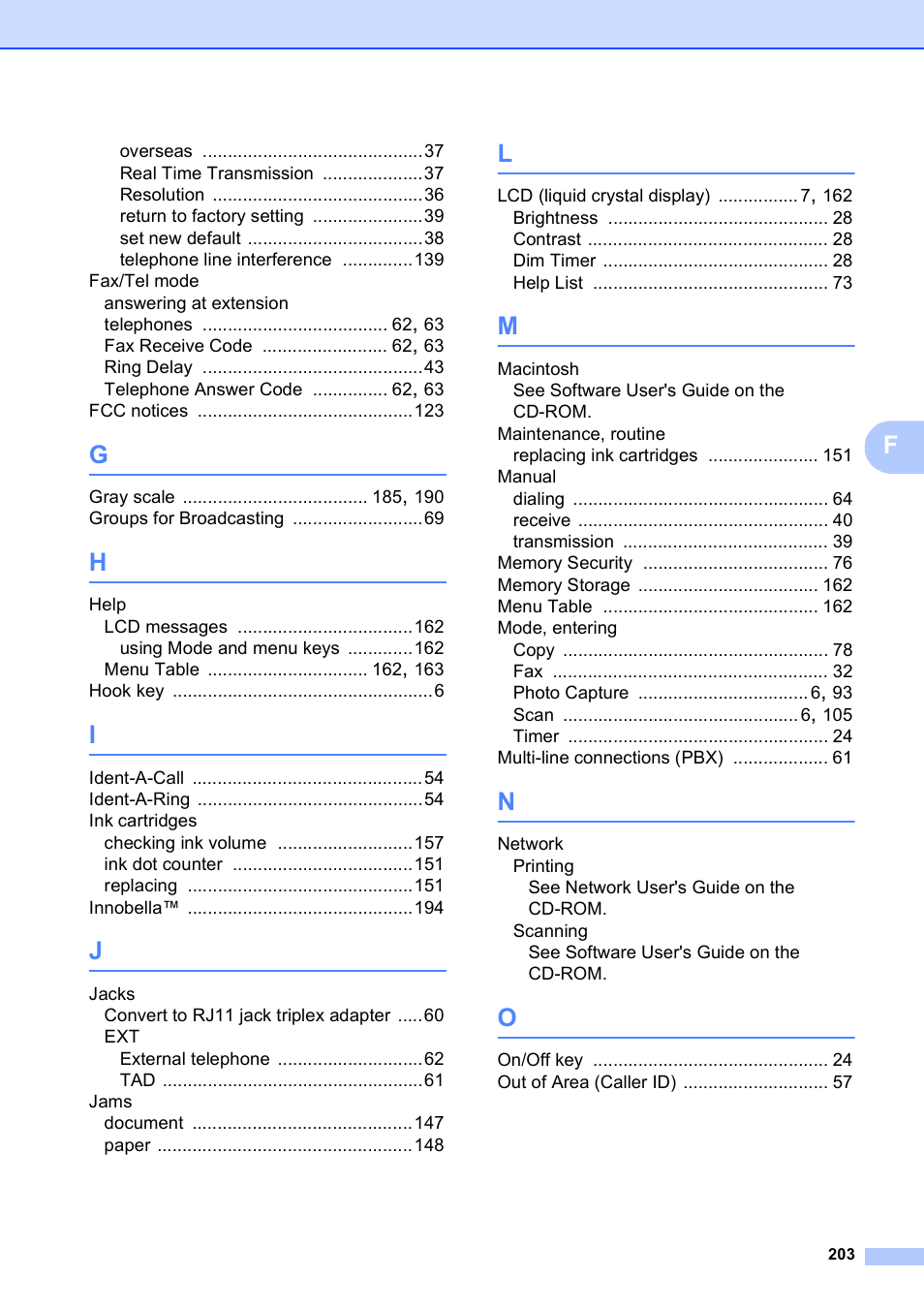Brother MFC-495CW User Manual | Page 219 / 224