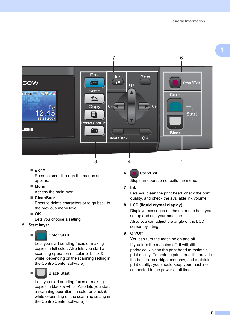 Brother MFC-495CW User Manual | Page 23 / 224