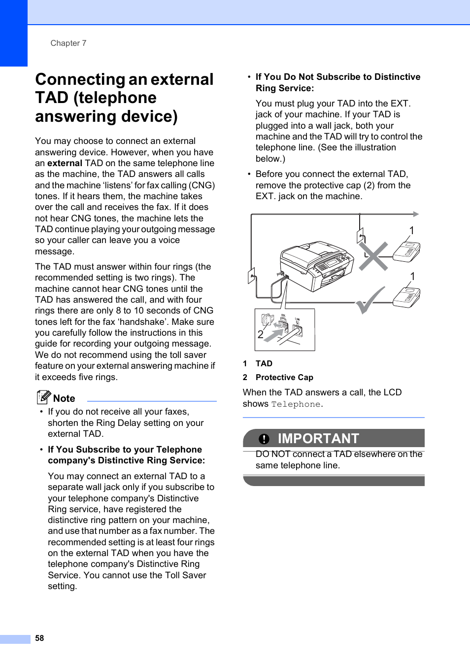 Important | Brother MFC-495CW User Manual | Page 74 / 224