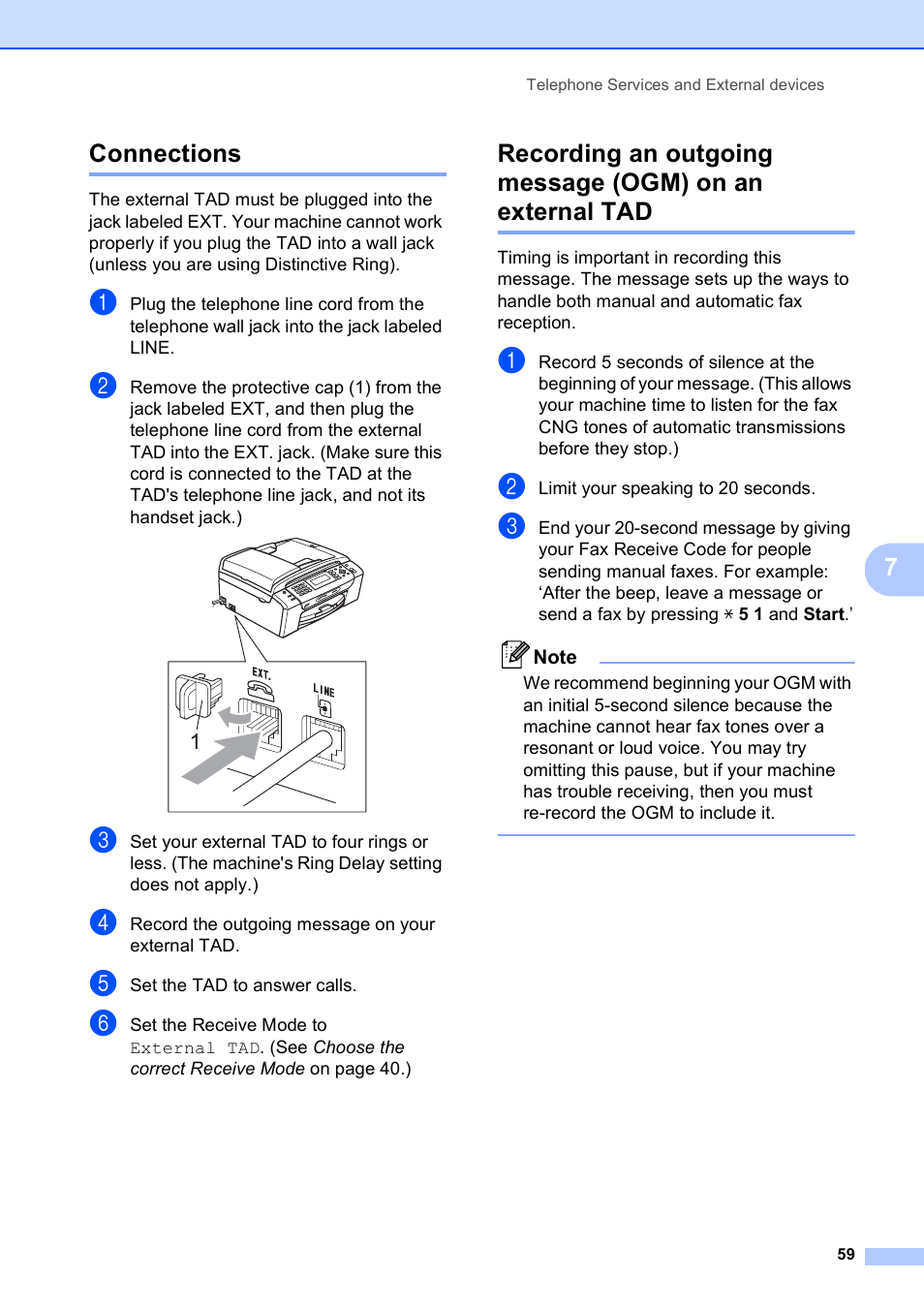 Connections, 7connections | Brother MFC-495CW User Manual | Page 75 / 224