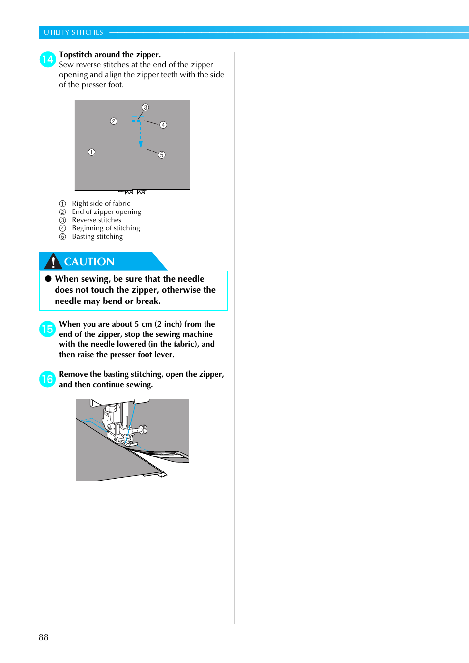 Caution | Brother SE-270D User Manual | Page 94 / 166