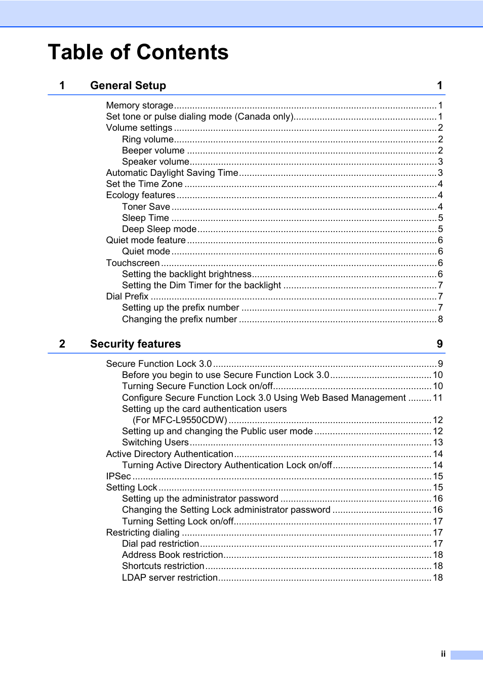 Brother MFC-L8600CDW User Manual | Page 3 / 108