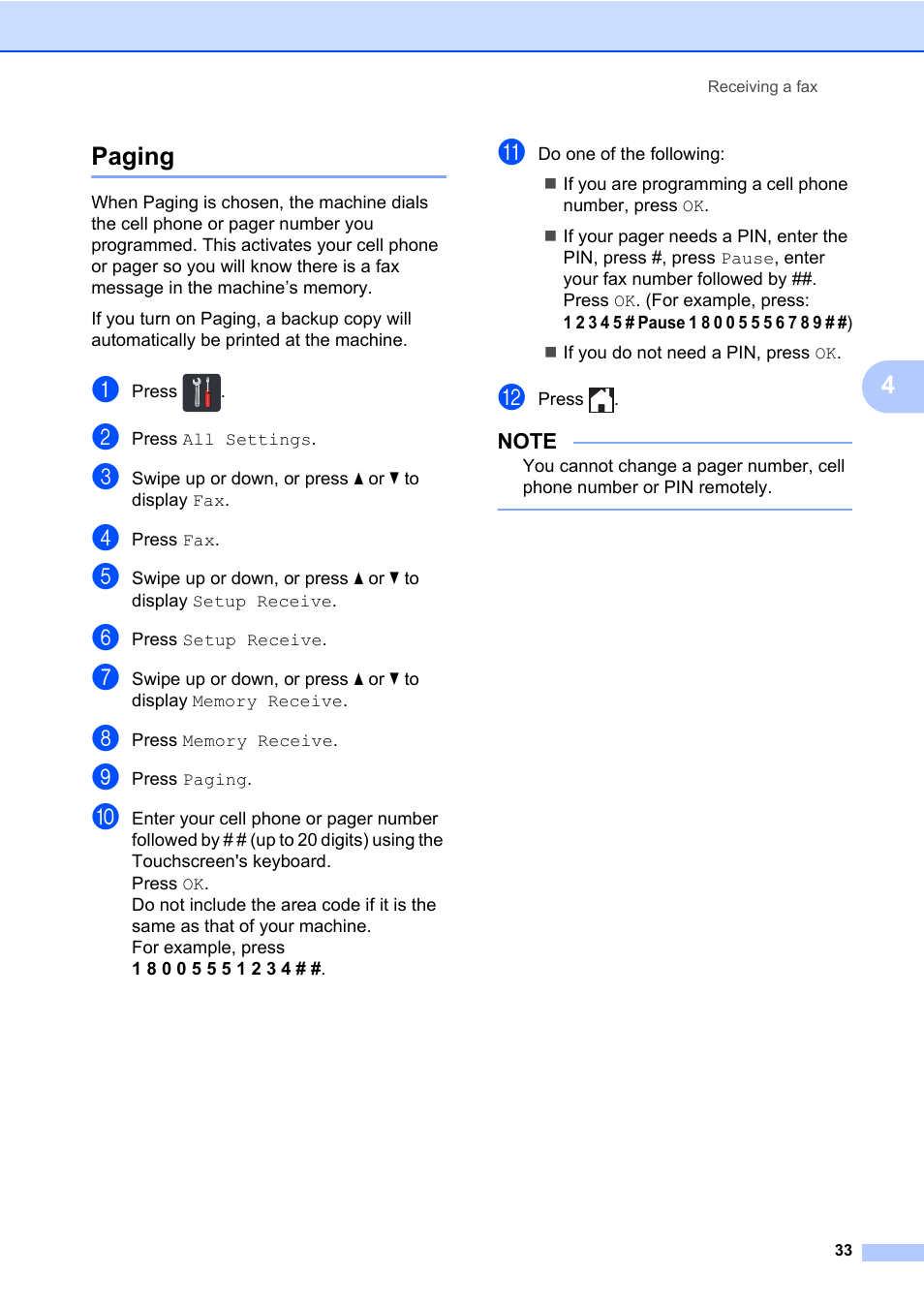 Paging, 4paging | Brother MFC-L8600CDW User Manual | Page 39 / 108