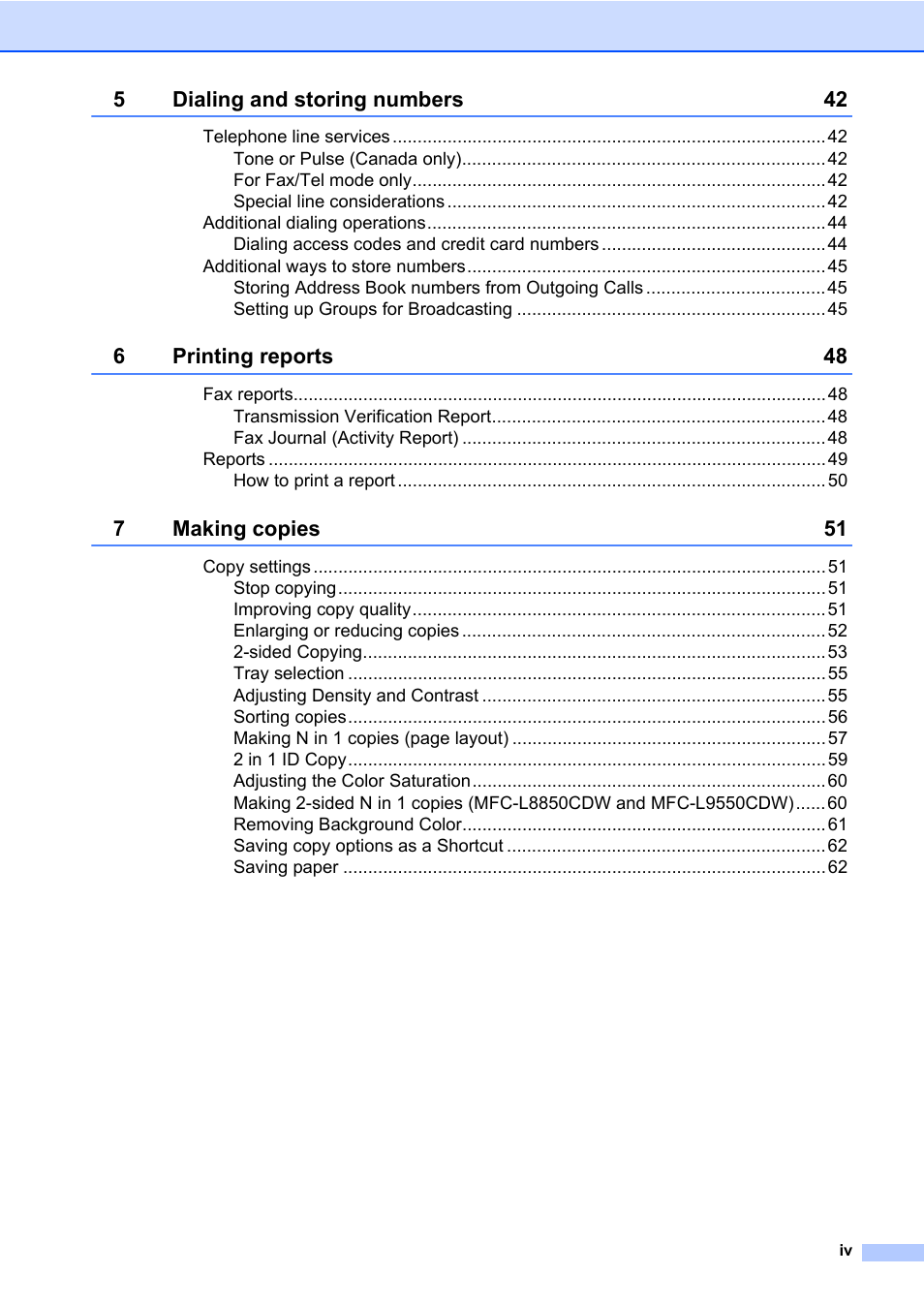 Brother MFC-L8600CDW User Manual | Page 5 / 108