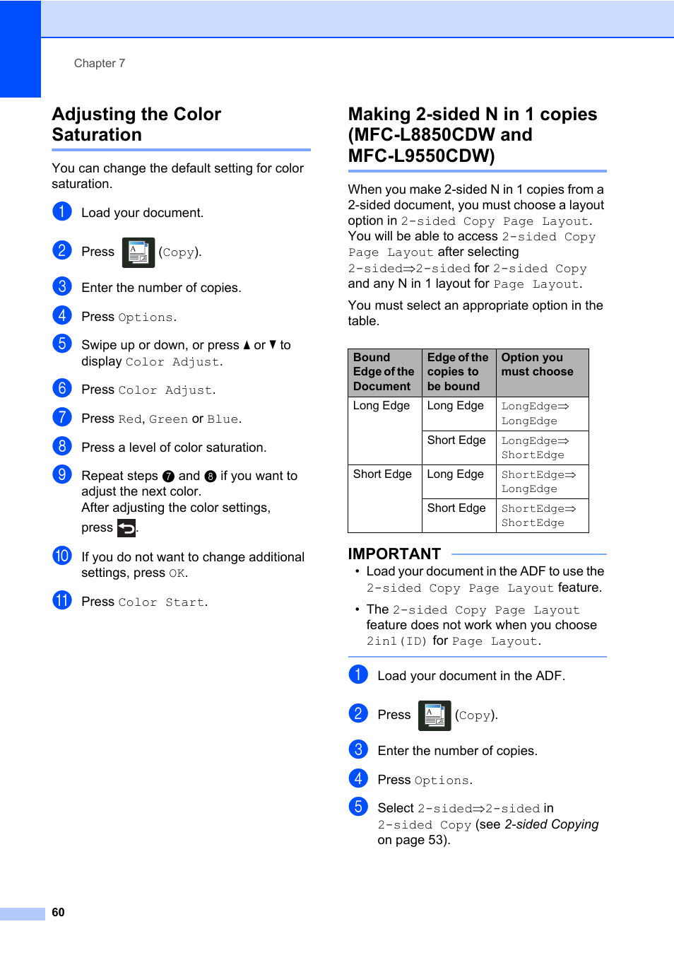 Adjusting the color saturation | Brother MFC-L8600CDW User Manual | Page 66 / 108