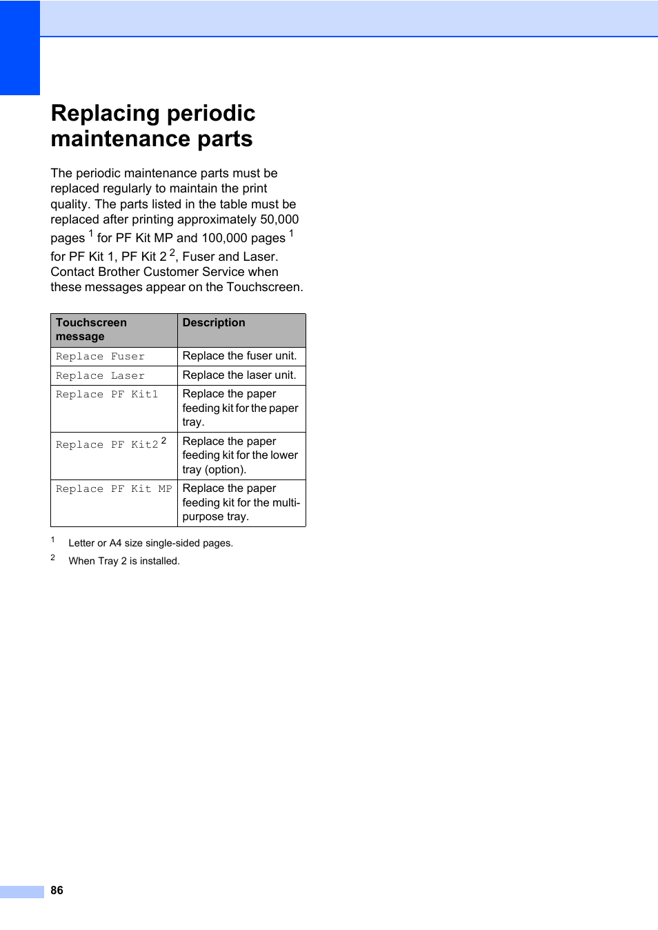 Replacing periodic maintenance parts | Brother MFC-L8600CDW User Manual | Page 92 / 108