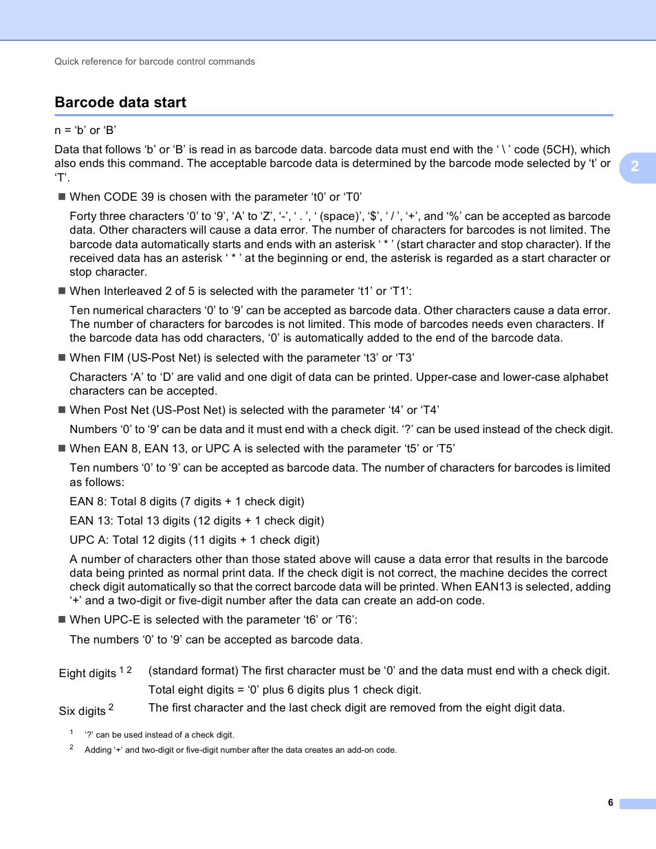 Barcode data start, 2barcode data start | Brother HL-6180DWT User Manual | Page 7 / 9