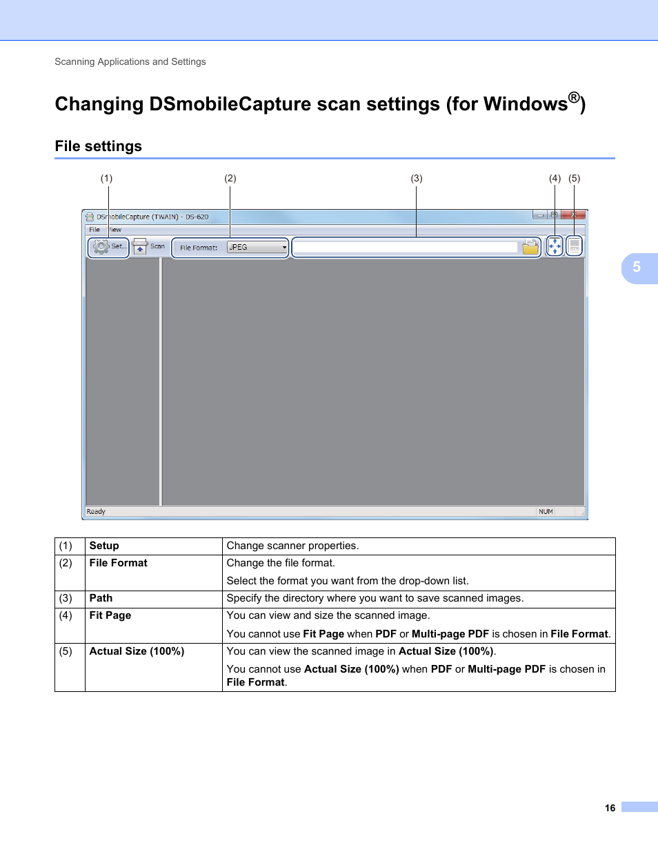 File settings | Brother DS-720D User Manual | Page 21 / 60