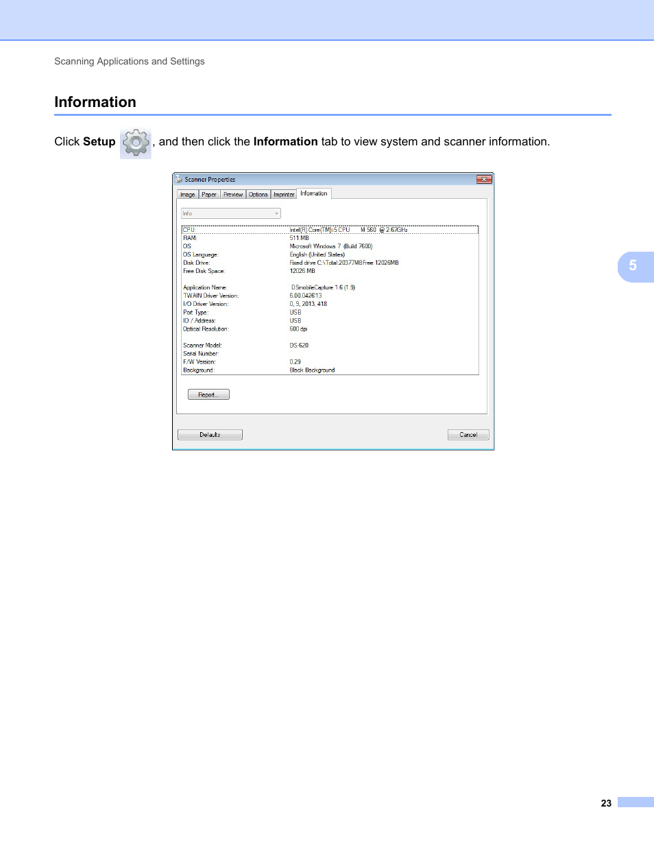 Information, 5information | Brother DS-720D User Manual | Page 28 / 60