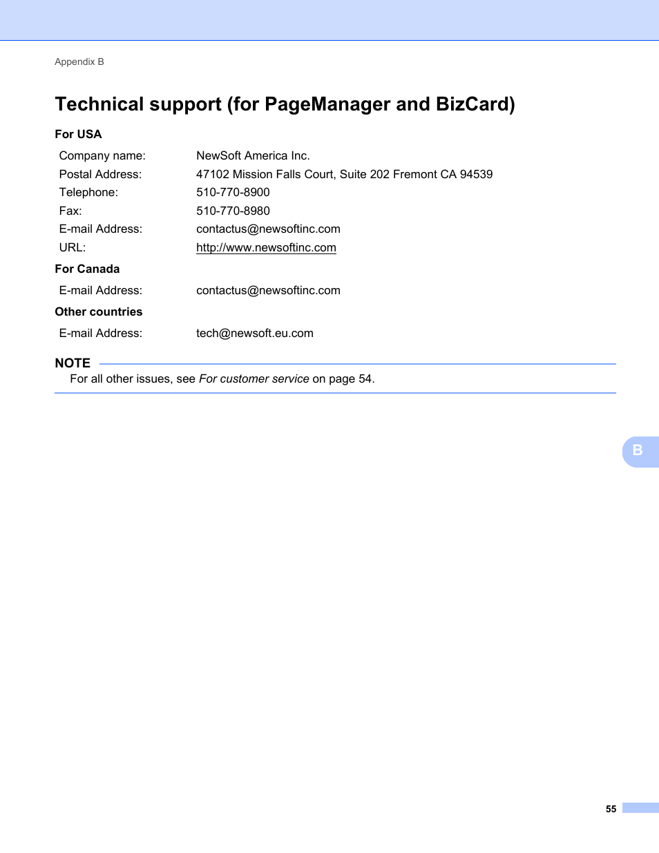 Technical support (for pagemanager and bizcard) | Brother DS-720D User Manual | Page 60 / 60