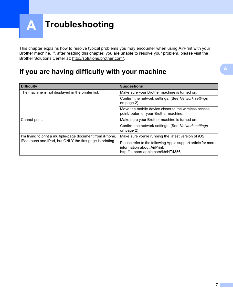 A troubleshooting, If you are having difficulty with your machine, Troubleshooting | Brother MFC-J4310DW User Manual | Page 10 / 13