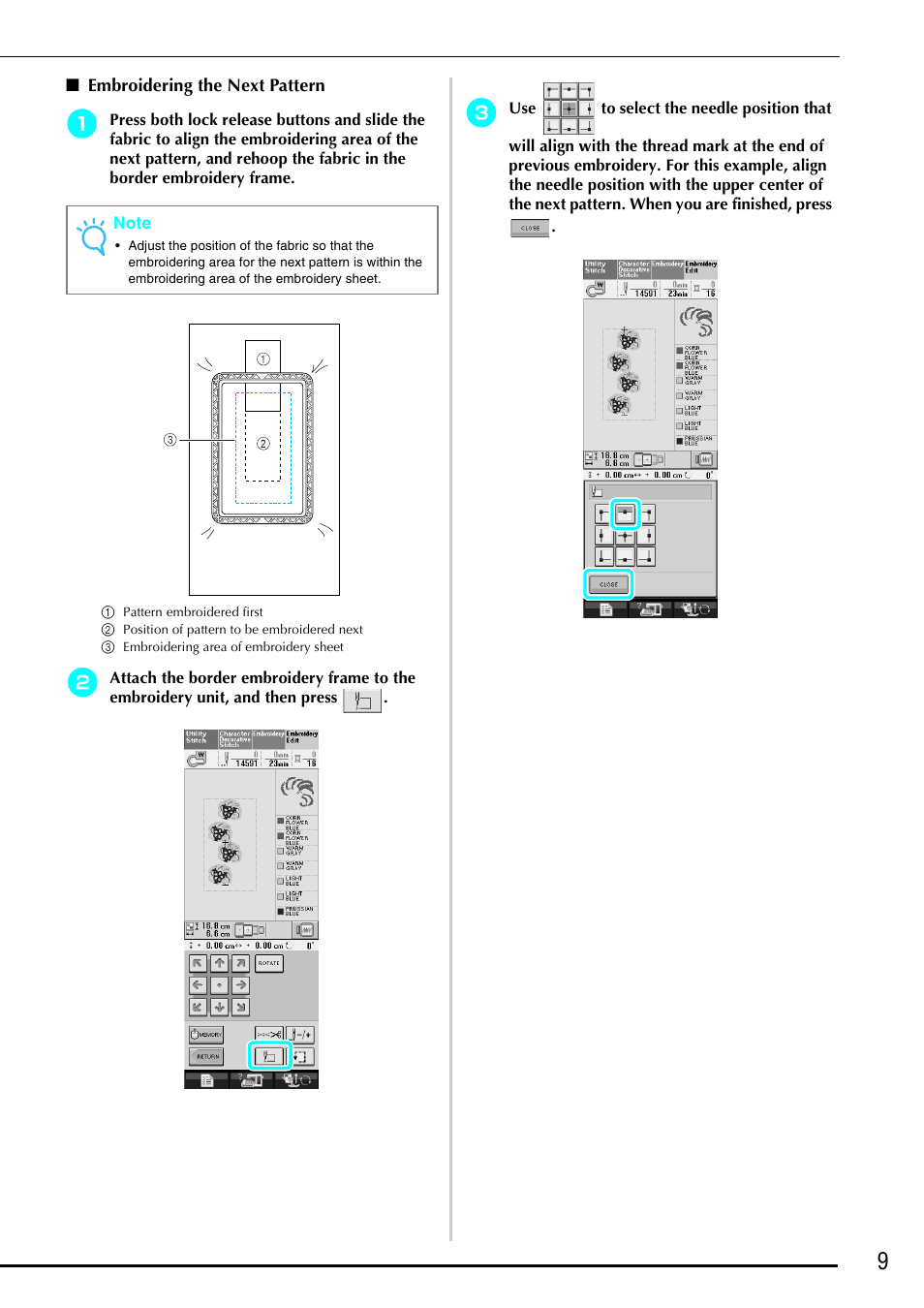 Embroidering the next pattern | Brother Innov-is 4750D User Manual | Page 10 / 26