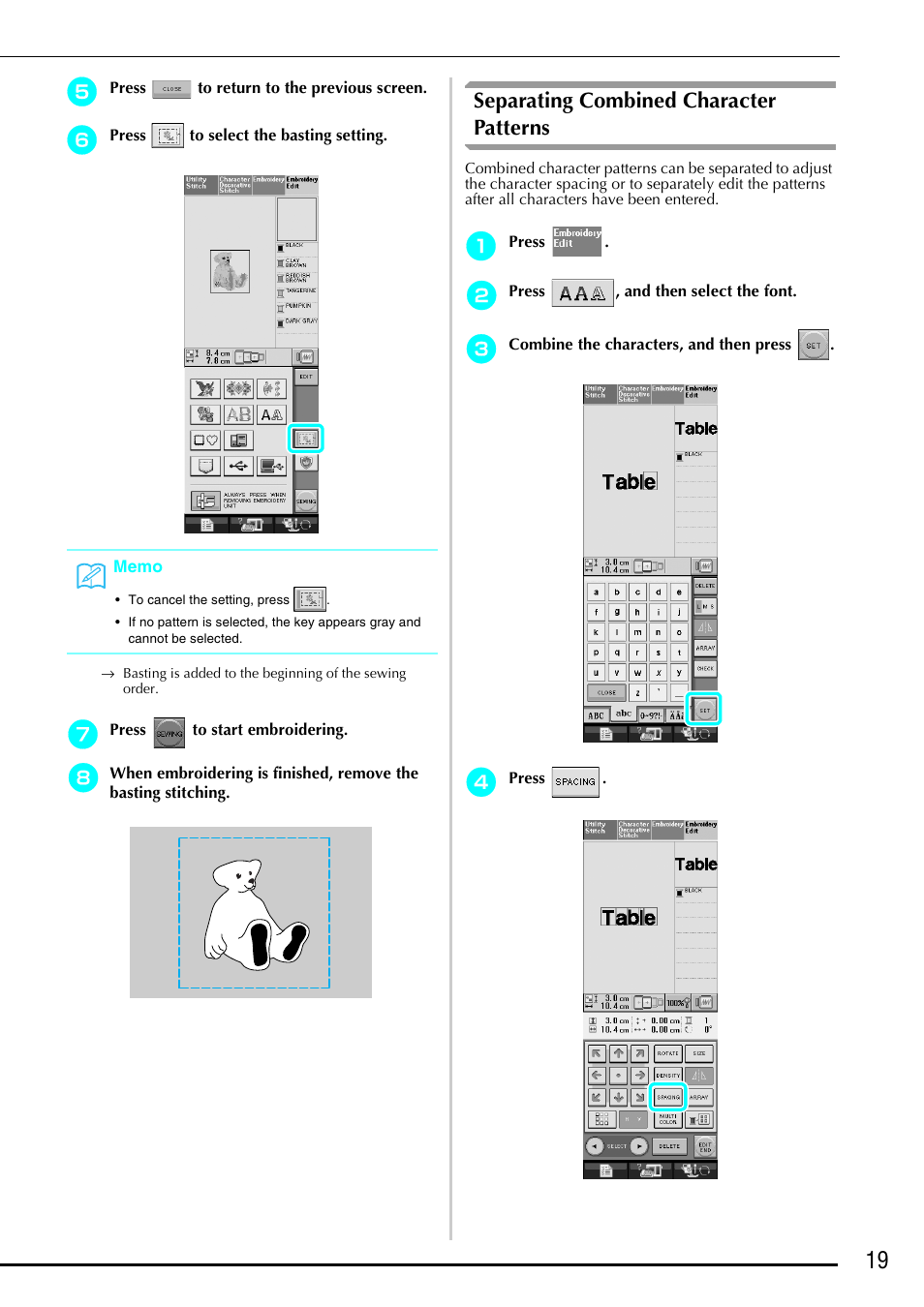 Separating combined character patterns | Brother Innov-is 4750D User Manual | Page 20 / 26