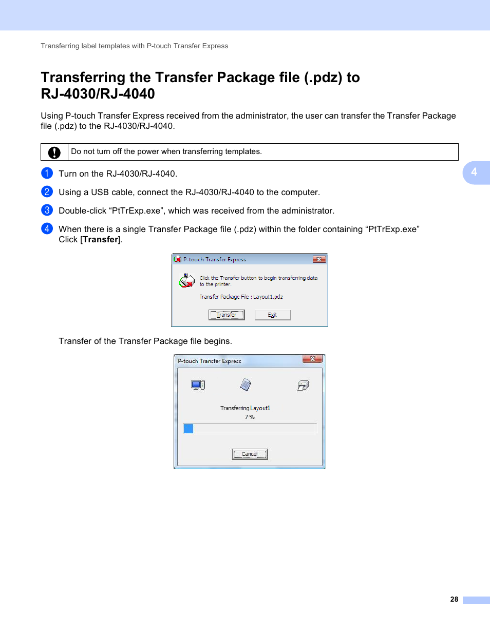 Brother RJ-4040 User Manual | Page 31 / 41