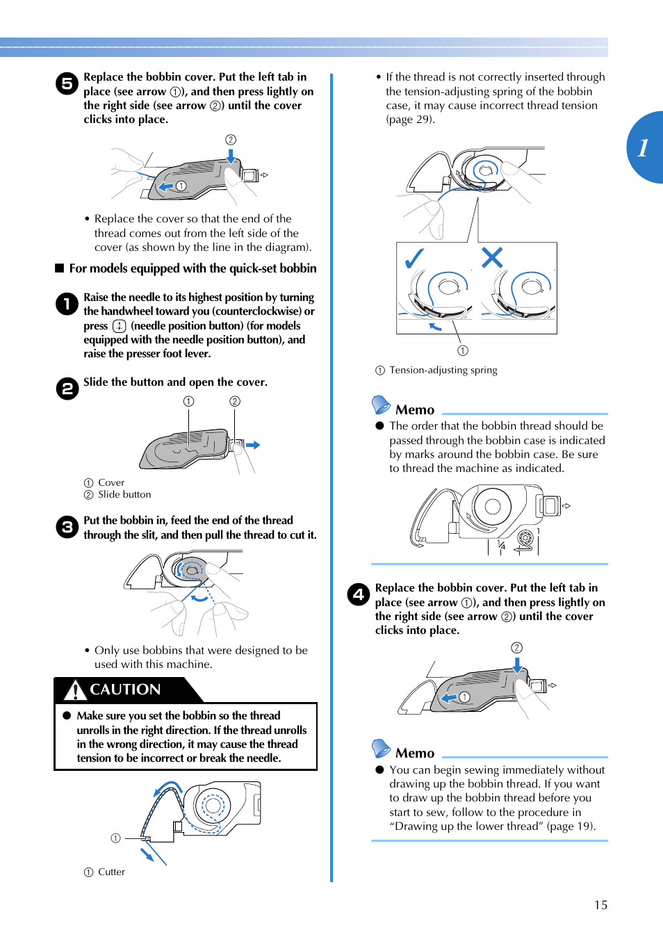 Caution | Brother SB700T User Manual | Page 17 / 72
