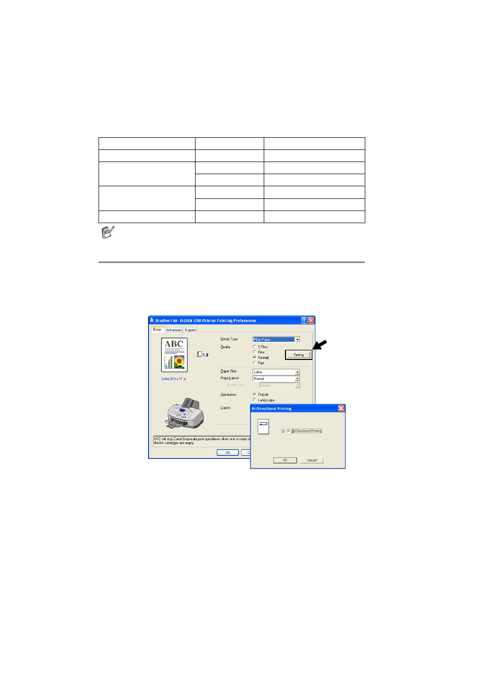Bi-directional printing, Bi-directional printing -7 | Brother FAX 1920CN User Manual | Page 12 / 66